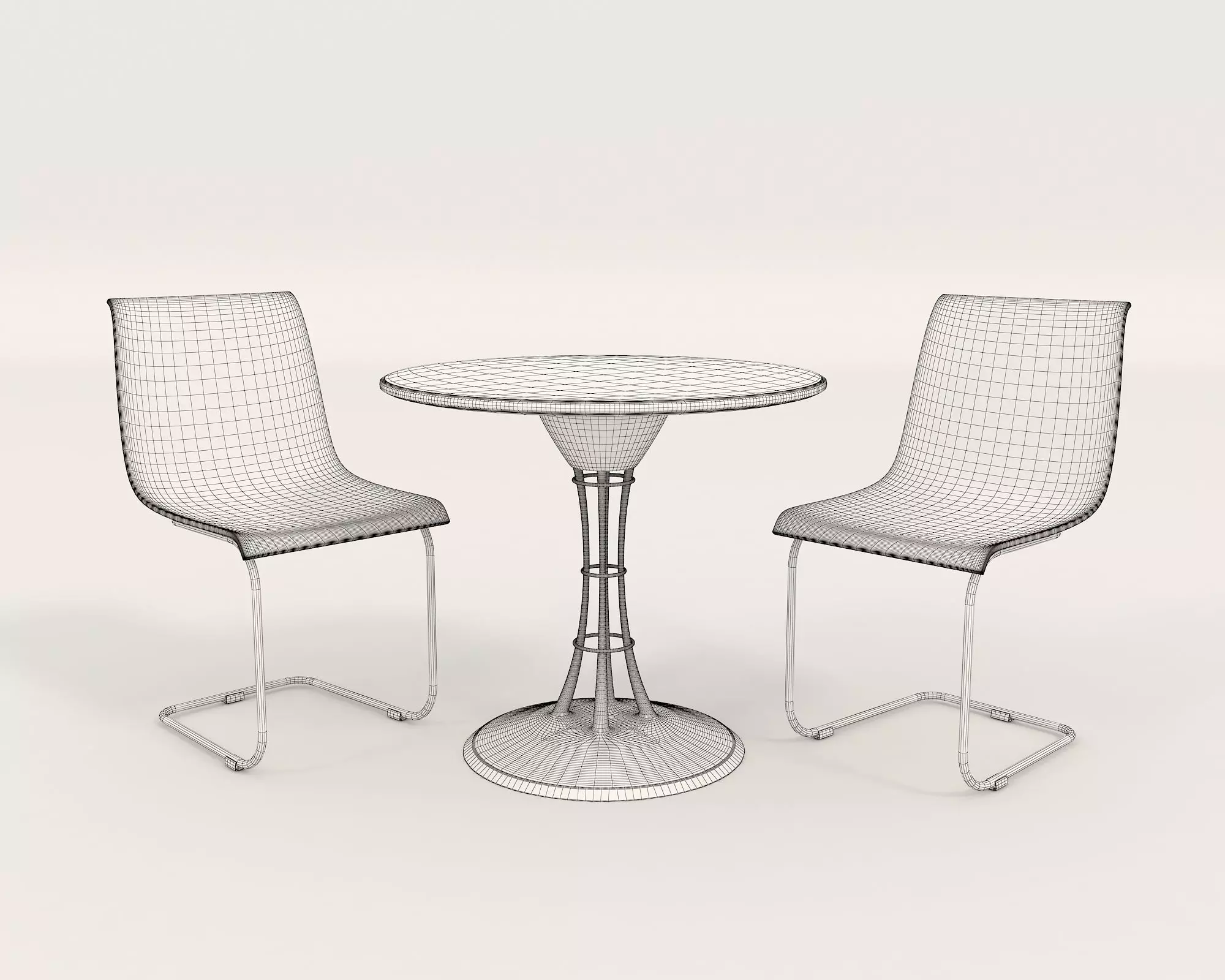 Modern Table and Chair Set 8 3D model_8