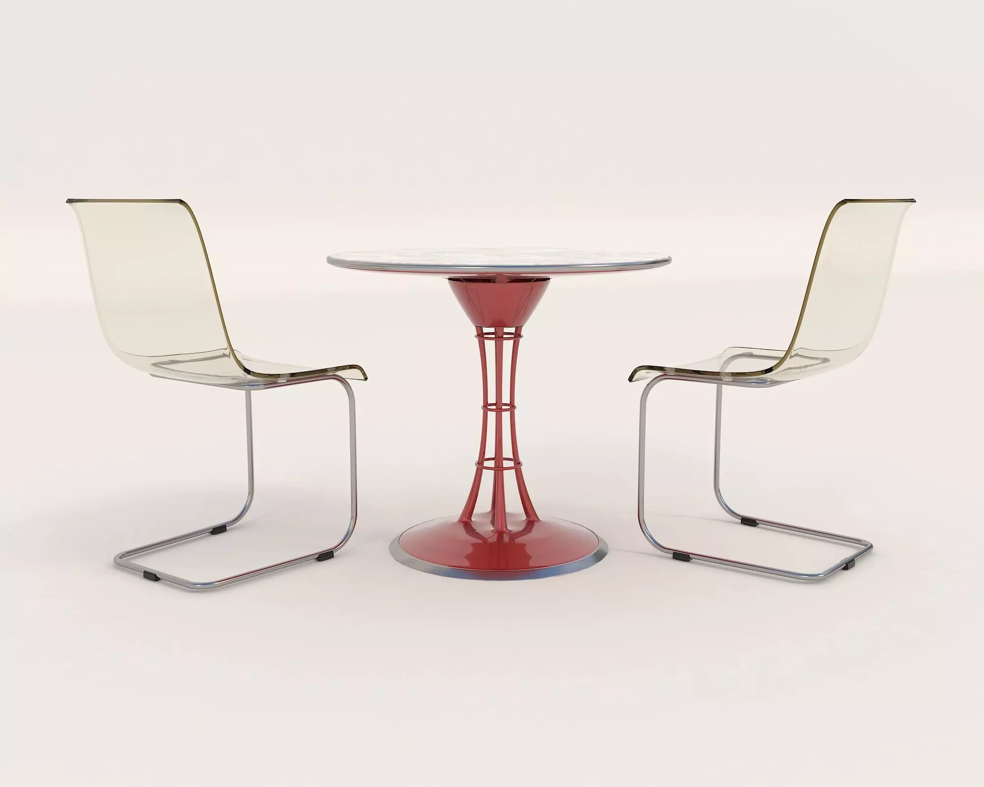 Modern Table and Chair Set 8 3D model_2