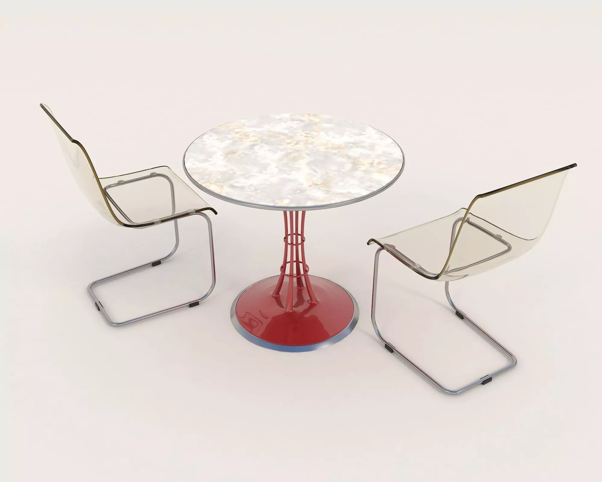 Modern Table and Chair Set 8 3D model_3