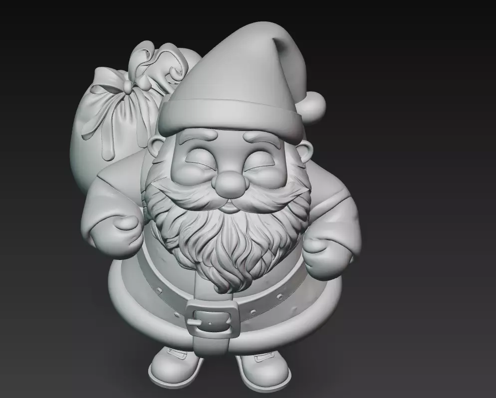 Jolly Santa Claus - Cheerful Christmas Sculpture 3D Model 3D print model_7