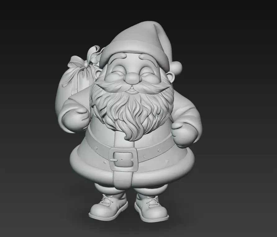 Jolly Santa Claus - Cheerful Christmas Sculpture 3D Model 3D print model_5
