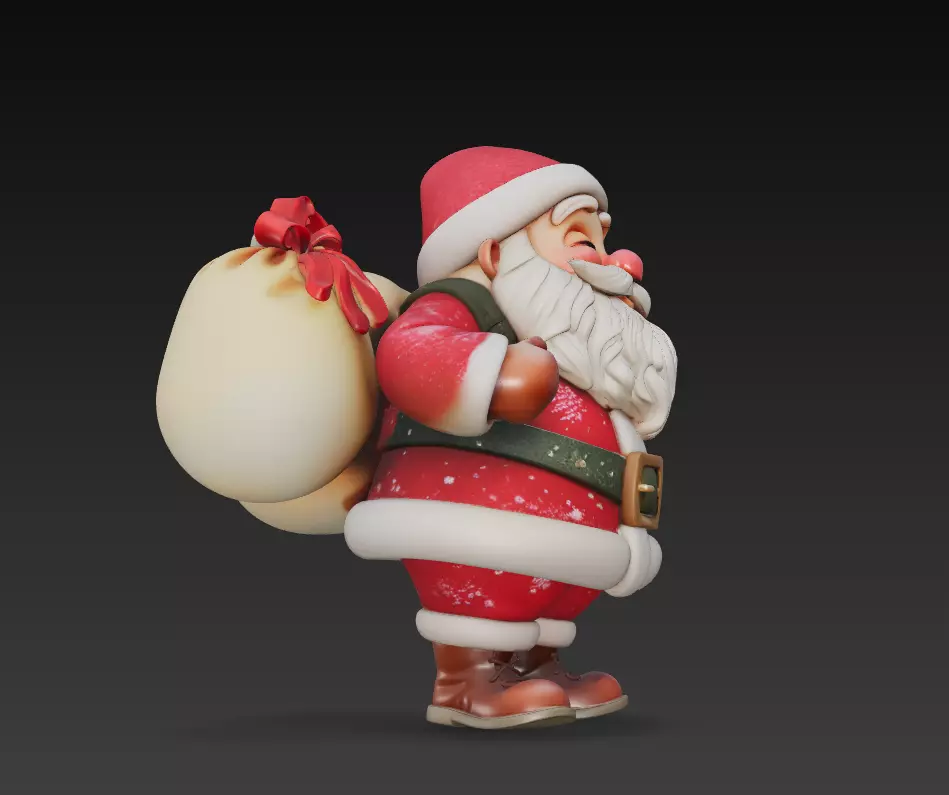 Jolly Santa Claus - Cheerful Christmas Sculpture 3D Model 3D print model_3