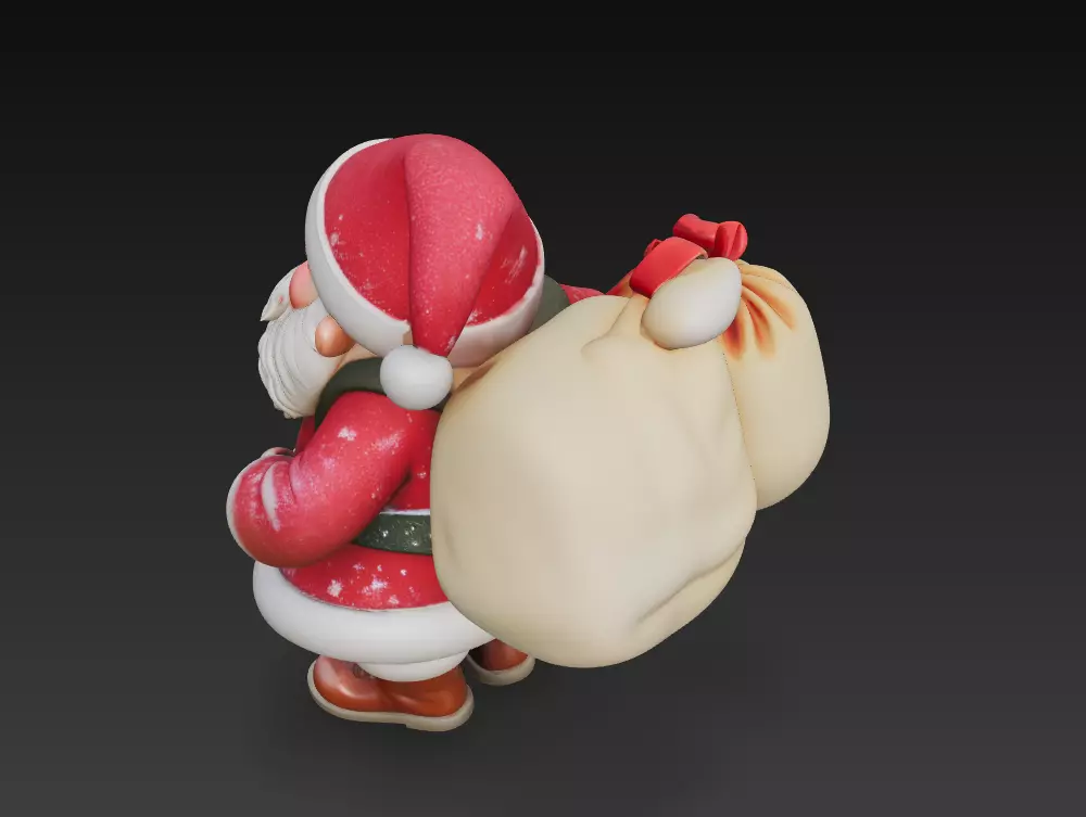 Jolly Santa Claus - Cheerful Christmas Sculpture 3D Model 3D print model_2