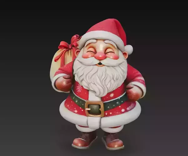 Jolly Santa Claus - Cheerful Christmas Sculpture 3D Model 3D print model