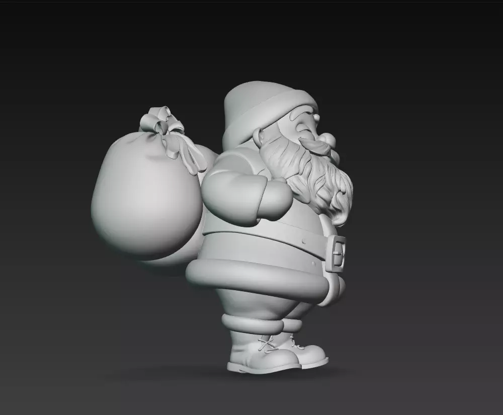 Jolly Santa Claus - Cheerful Christmas Sculpture 3D Model 3D print model_9