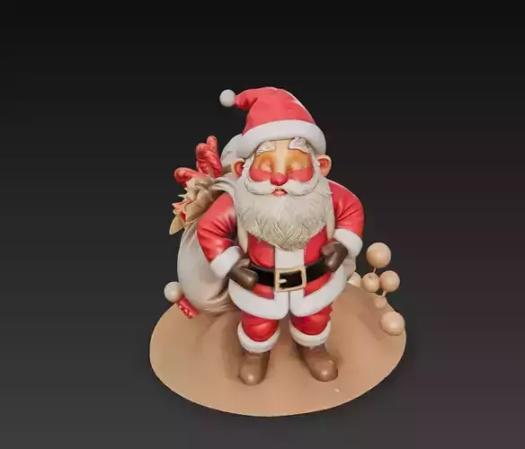Peaceful Santa Claus - Gentle Christmas Sculpture 3D Model