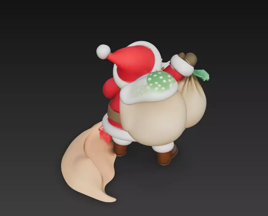 Jolly Santa Claus - Stylized Christmas Sculpture 3D Model 3D print model_3