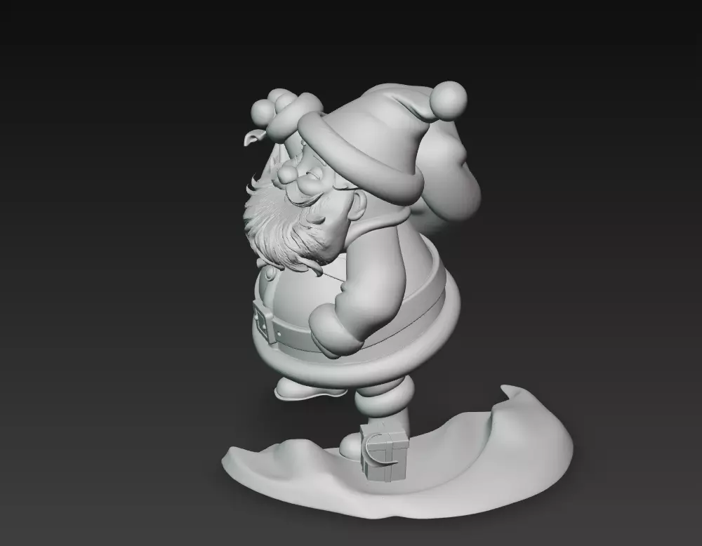 Jolly Santa Claus - Stylized Christmas Sculpture 3D Model 3D print model_6