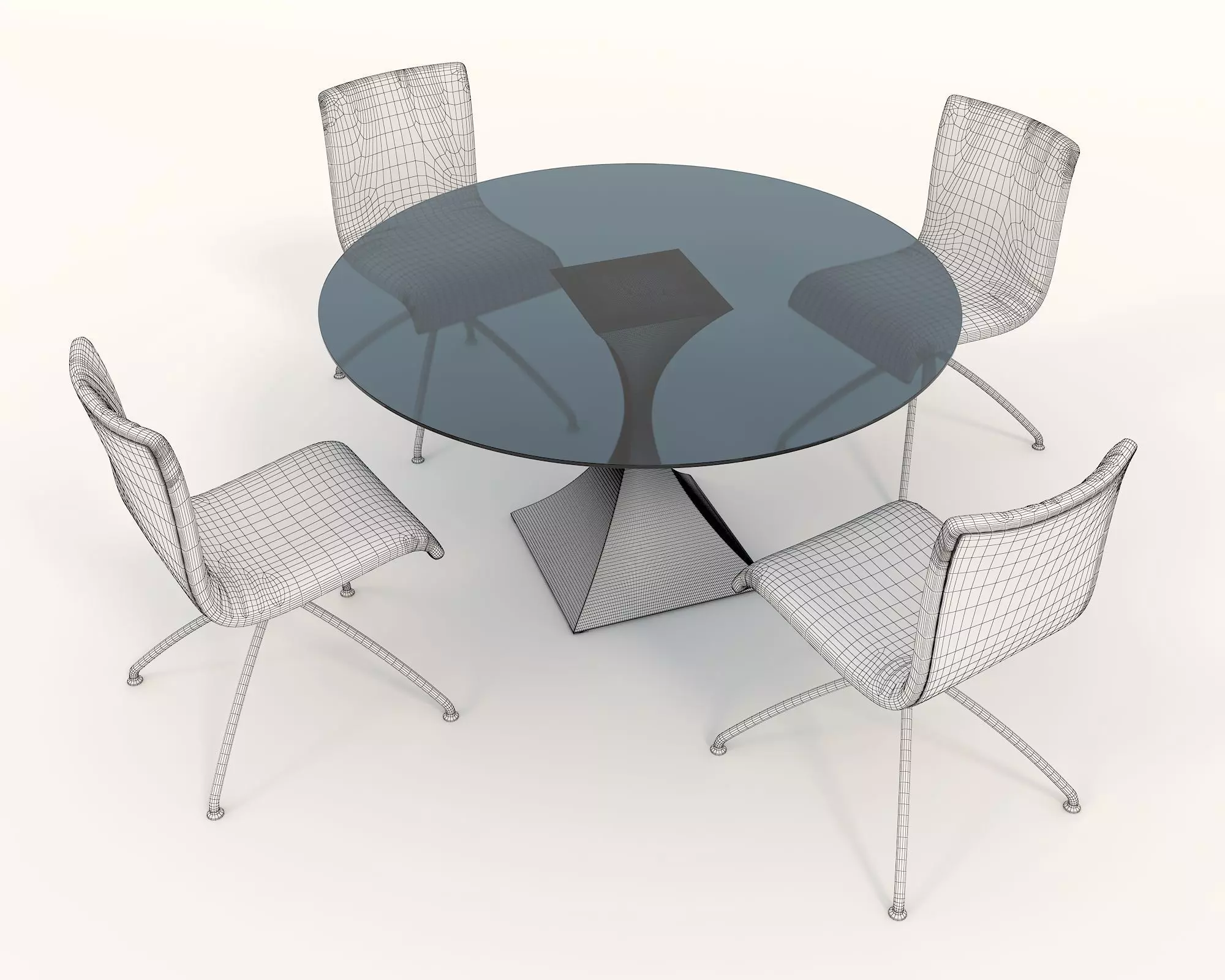 Modern Table and Chair Set 10 3D model_7