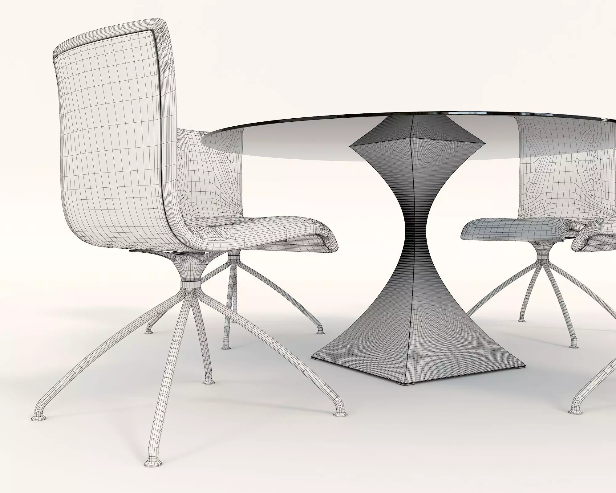 Modern Table and Chair Set 10 3D model_8