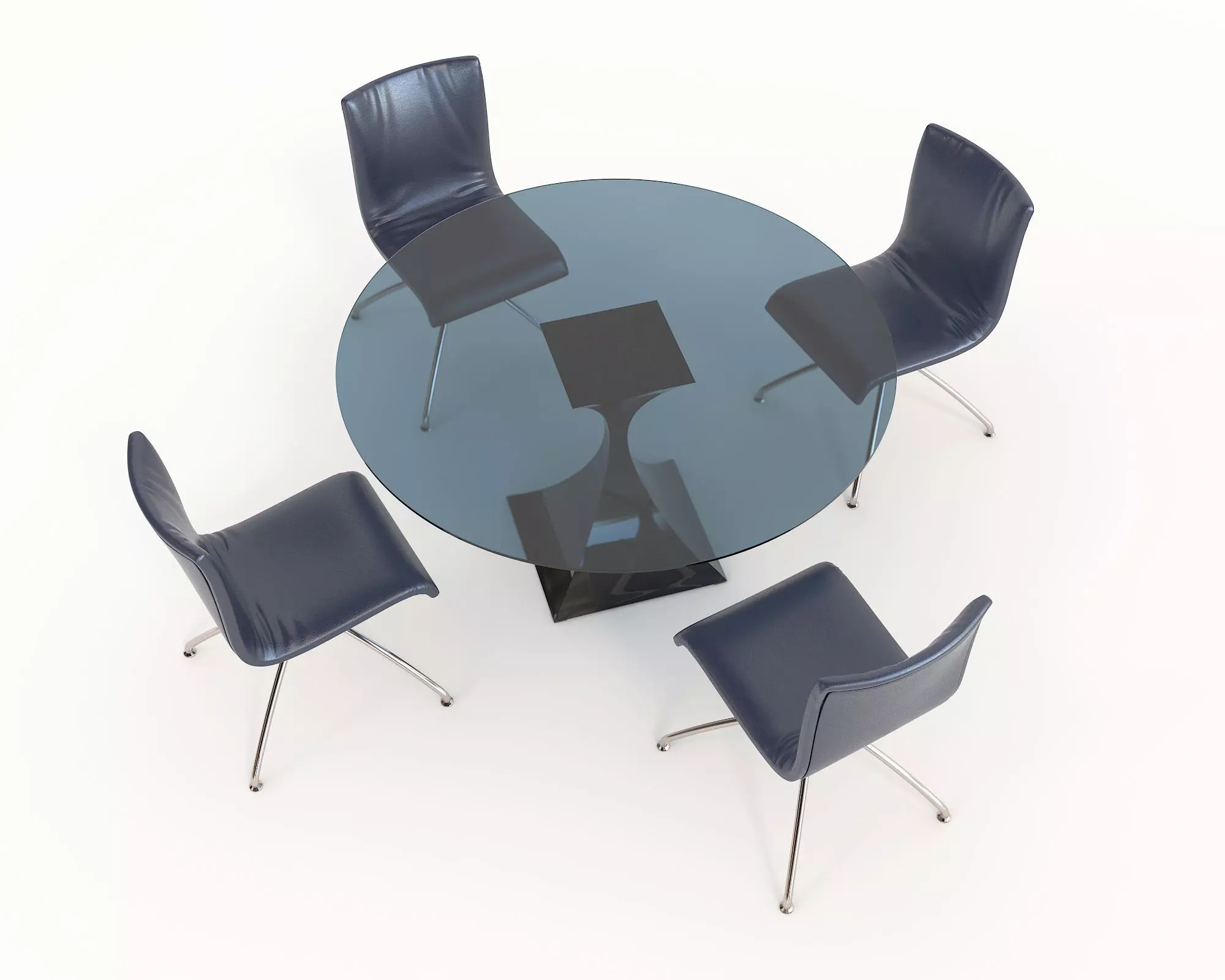 Modern Table and Chair Set 10 3D model_1