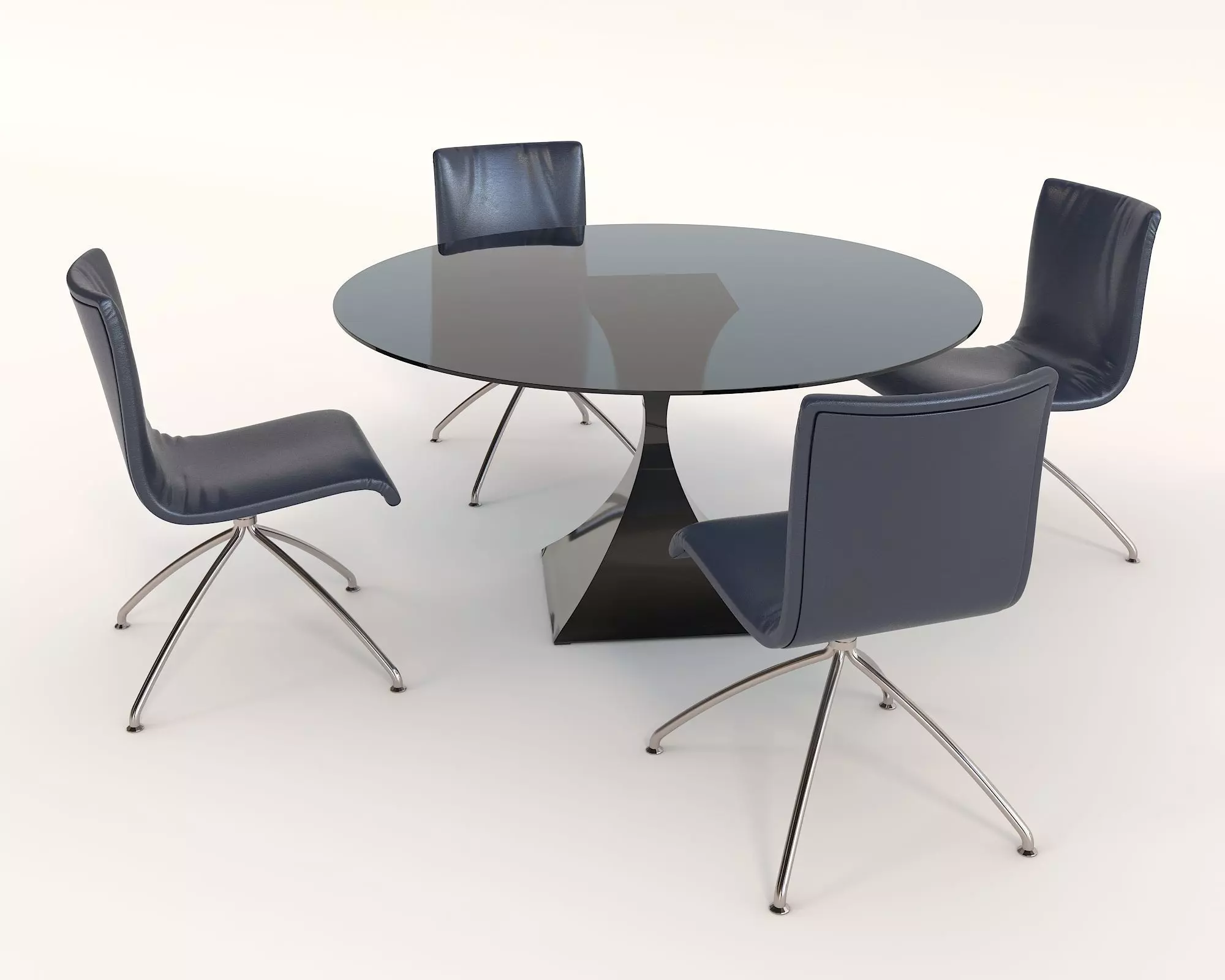 Modern Table and Chair Set 10 3D model_2