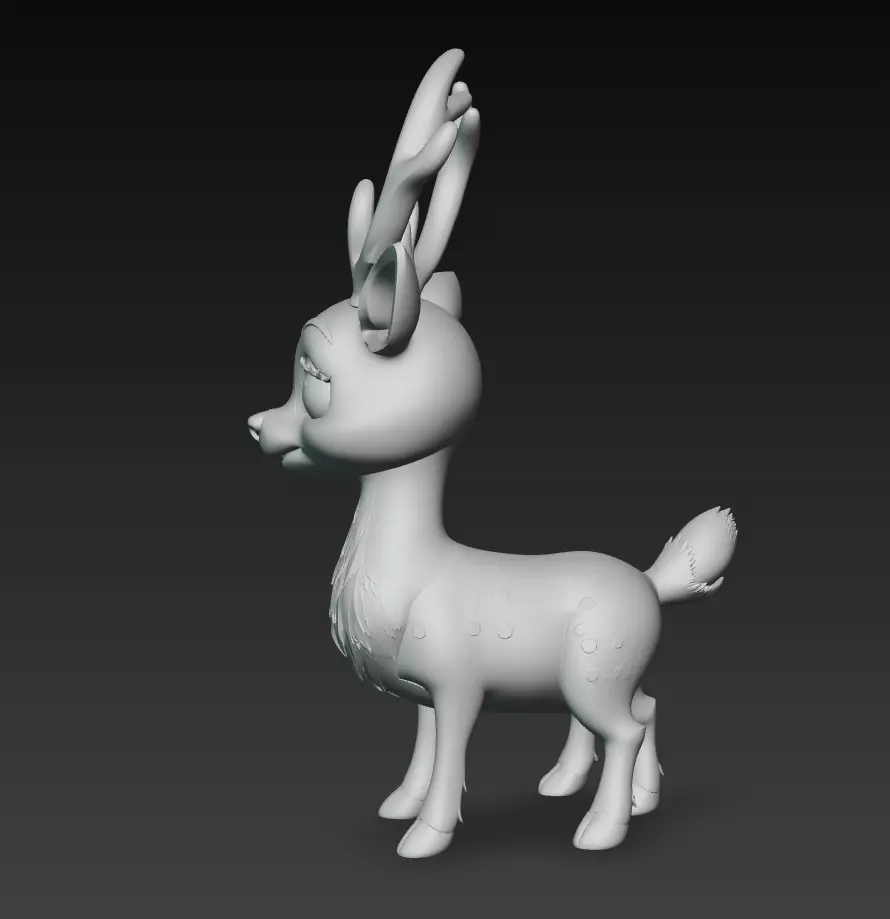 Gentle Reindeer - Stylized Deer Sculpture 3D Model Free 3D print model_5