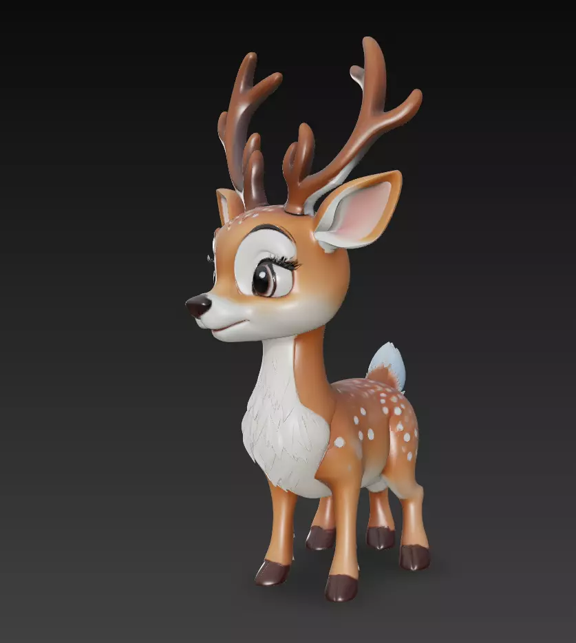 Gentle Reindeer - Stylized Deer Sculpture 3D Model Free 3D print model_2