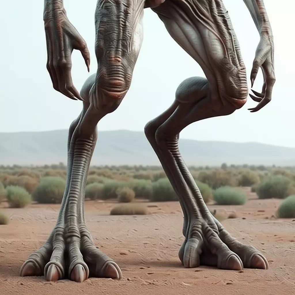 Tall Alien Creature Skeletal Body UFO Realistic Character 3D Low-poly 3D model_7