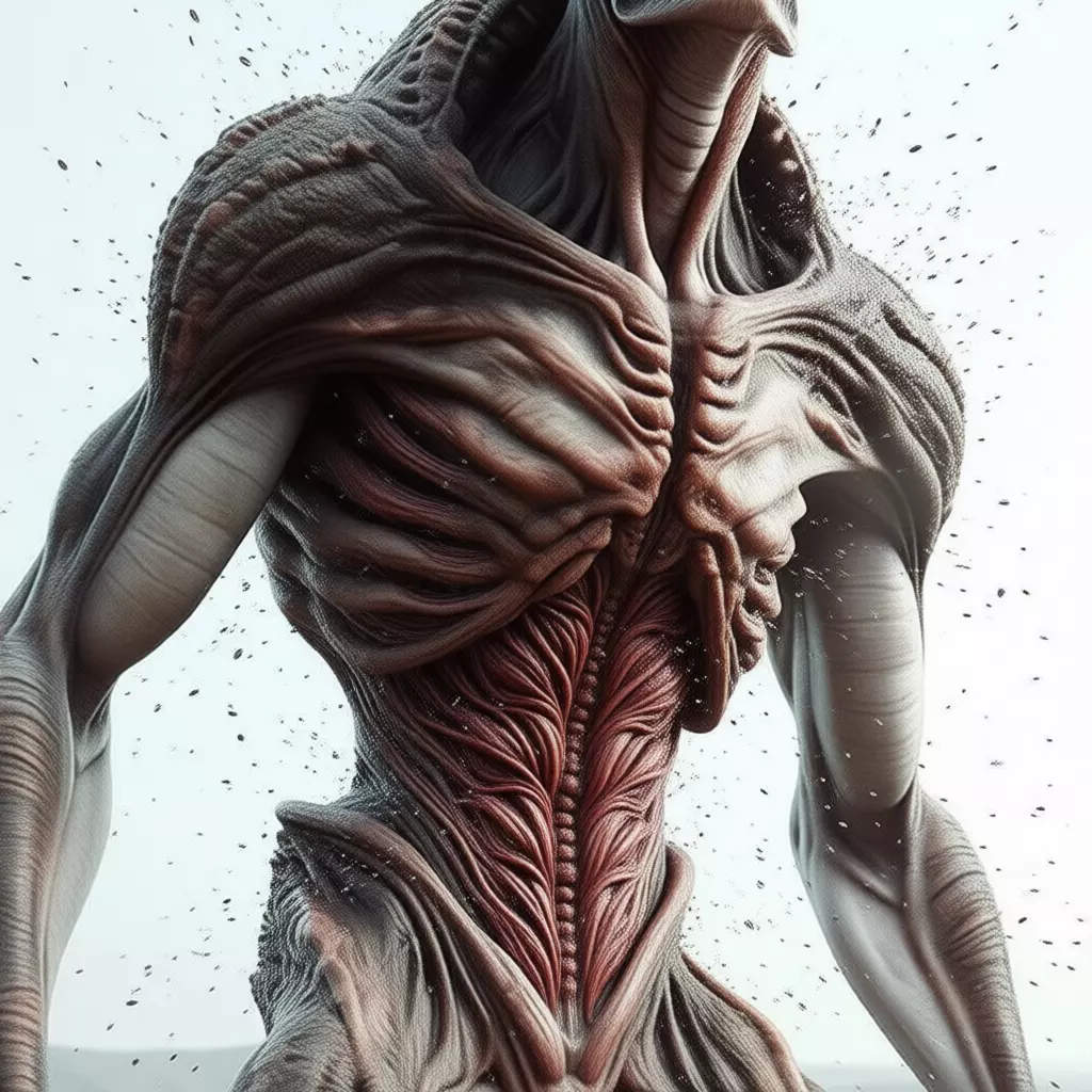 Tall Alien Creature Skeletal Body UFO Realistic Character 3D Low-poly 3D model_4