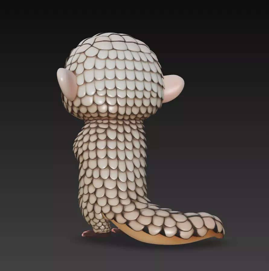 Pangolin - Adorable Stylized Fantasy Animal 3D Model 3D print model_5
