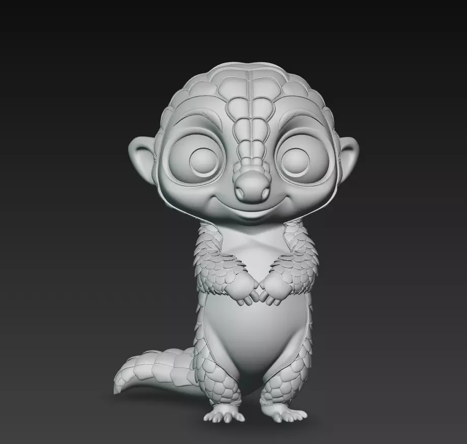 Pangolin - Adorable Stylized Fantasy Animal 3D Model 3D print model_8