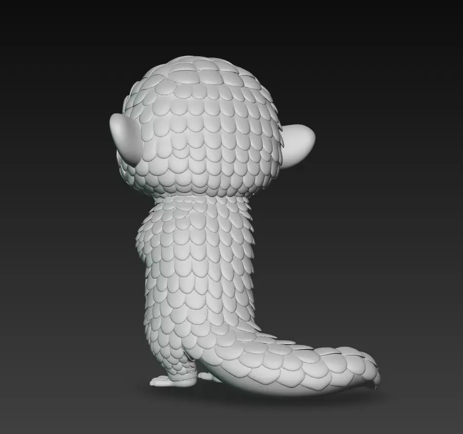 Pangolin - Adorable Stylized Fantasy Animal 3D Model 3D print model_6