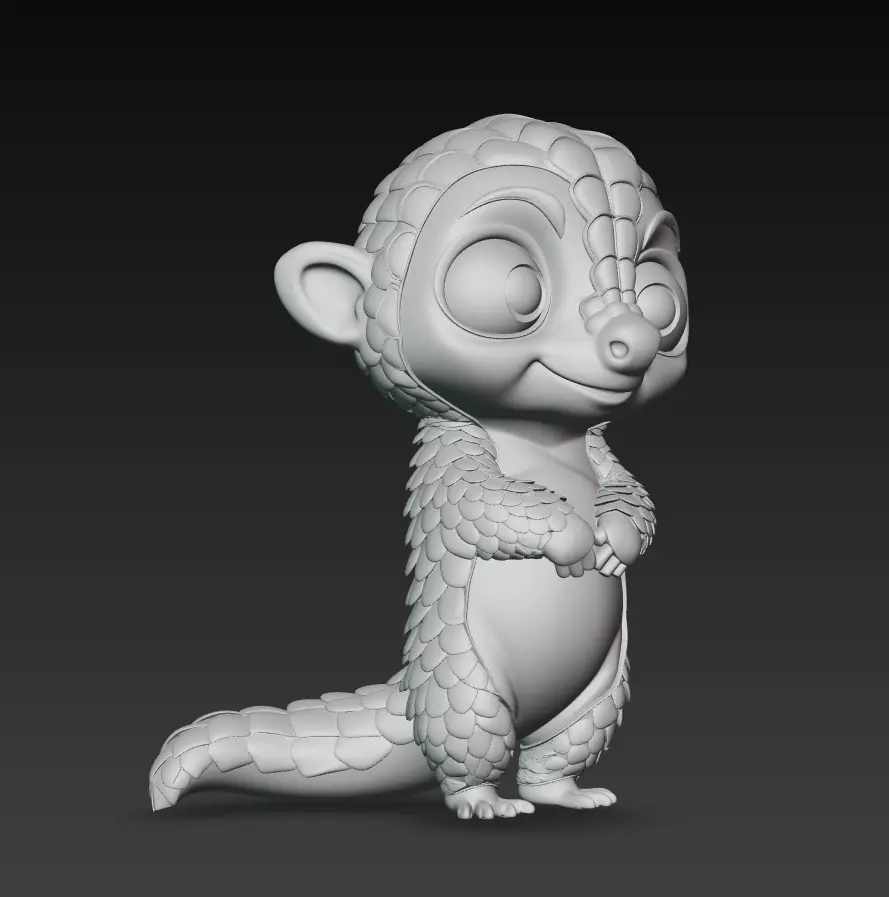 Pangolin - Adorable Stylized Fantasy Animal 3D Model 3D print model_7