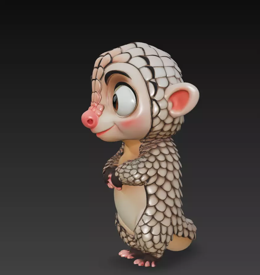 Pangolin - Adorable Stylized Fantasy Animal 3D Model 3D print model_3