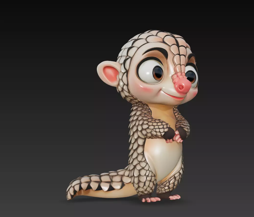 Pangolin - Adorable Stylized Fantasy Animal 3D Model 3D print model_1