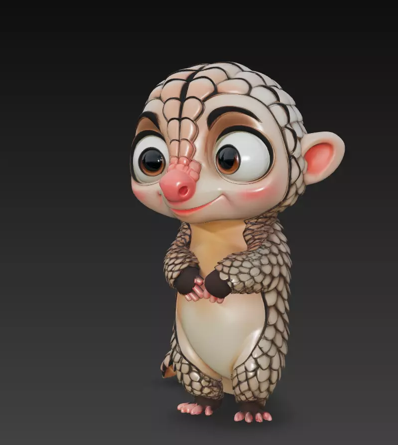 Pangolin - Adorable Stylized Fantasy Animal 3D Model 3D print model_2