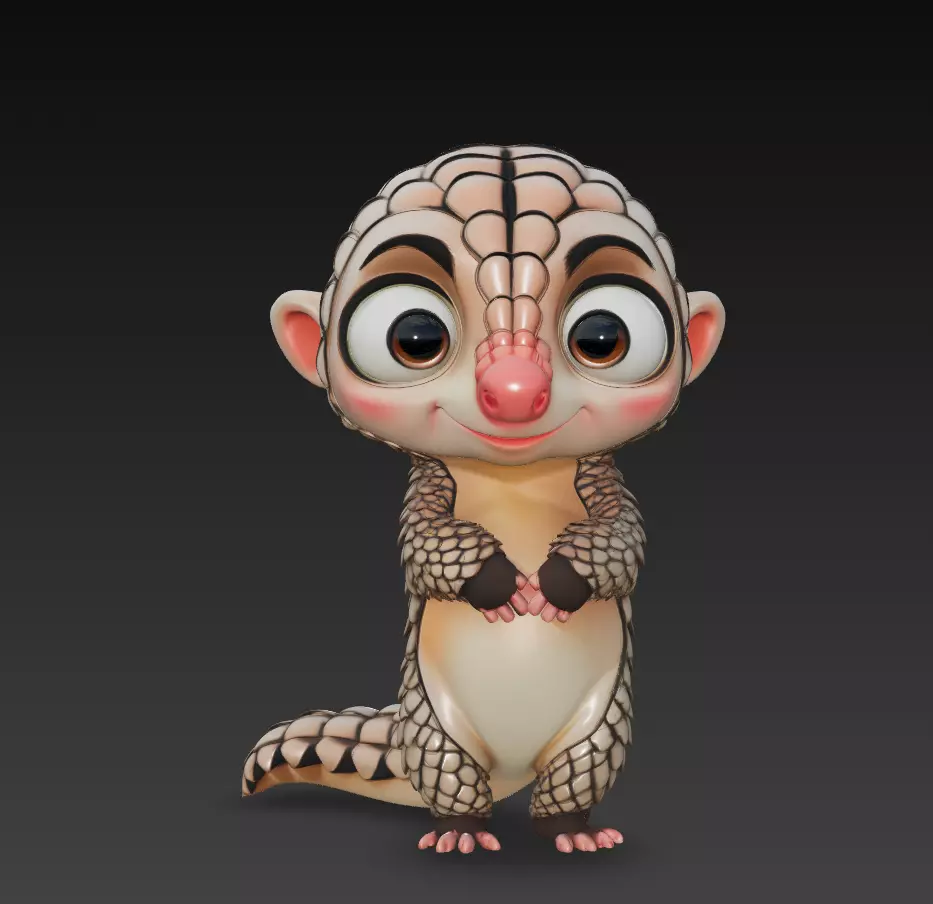 Pangolin - Adorable Stylized Fantasy Animal 3D Model 3D print model_0