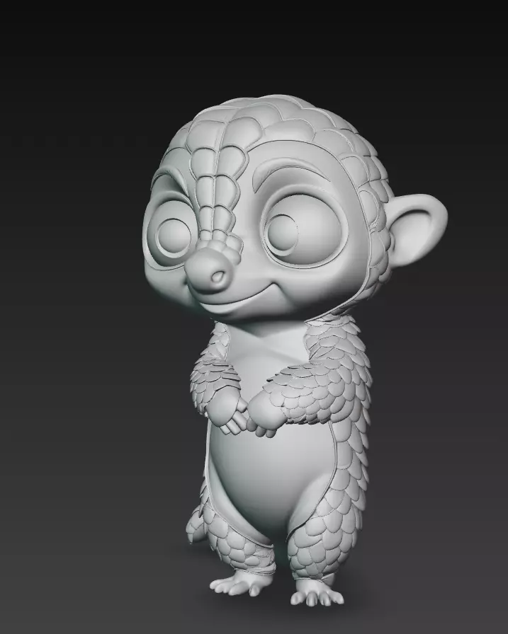 Pangolin - Adorable Stylized Fantasy Animal 3D Model 3D print model_9