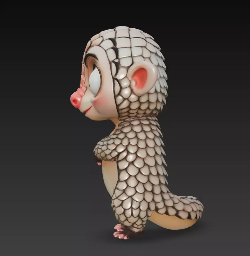 Pangolin - Adorable Stylized Fantasy Animal 3D Model 3D print model_4