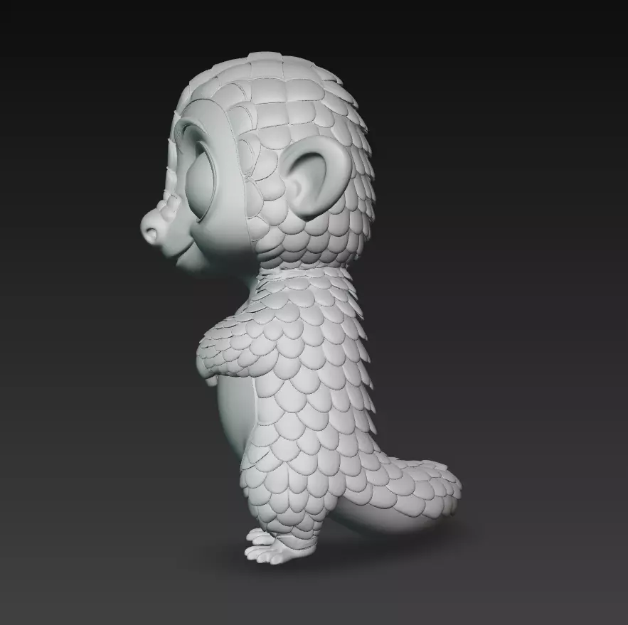 Pangolin - Adorable Stylized Fantasy Animal 3D Model 3D print model_11