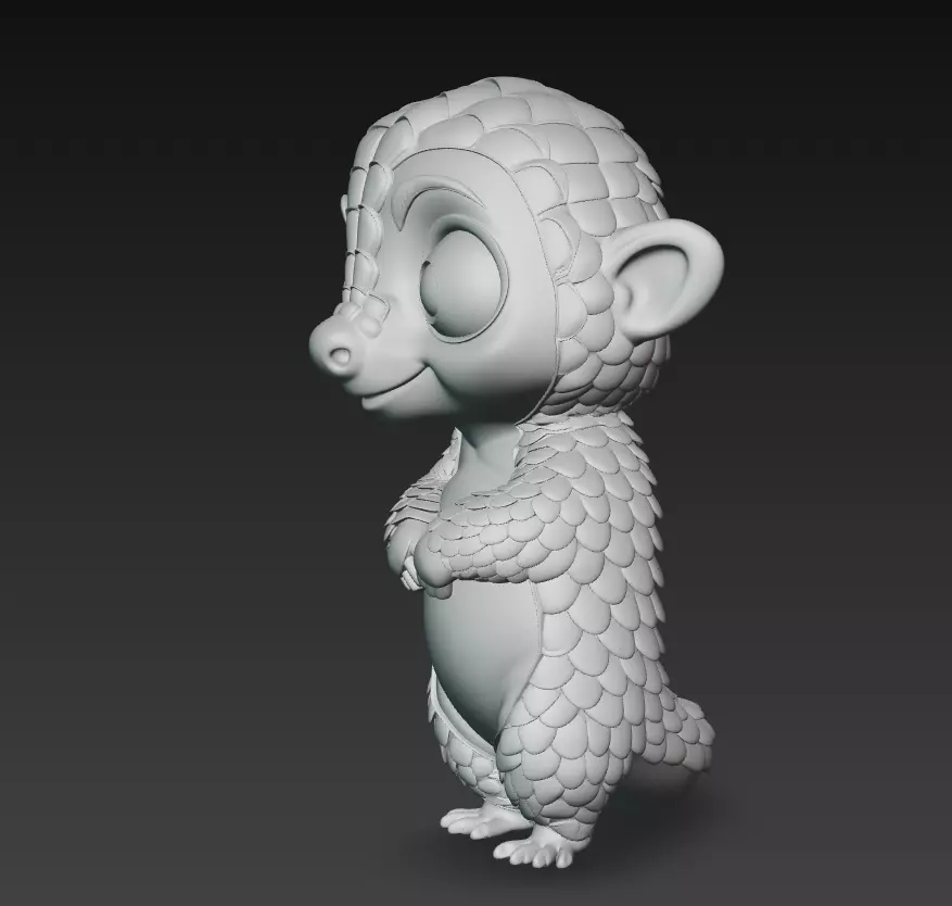 Pangolin - Adorable Stylized Fantasy Animal 3D Model 3D print model_10