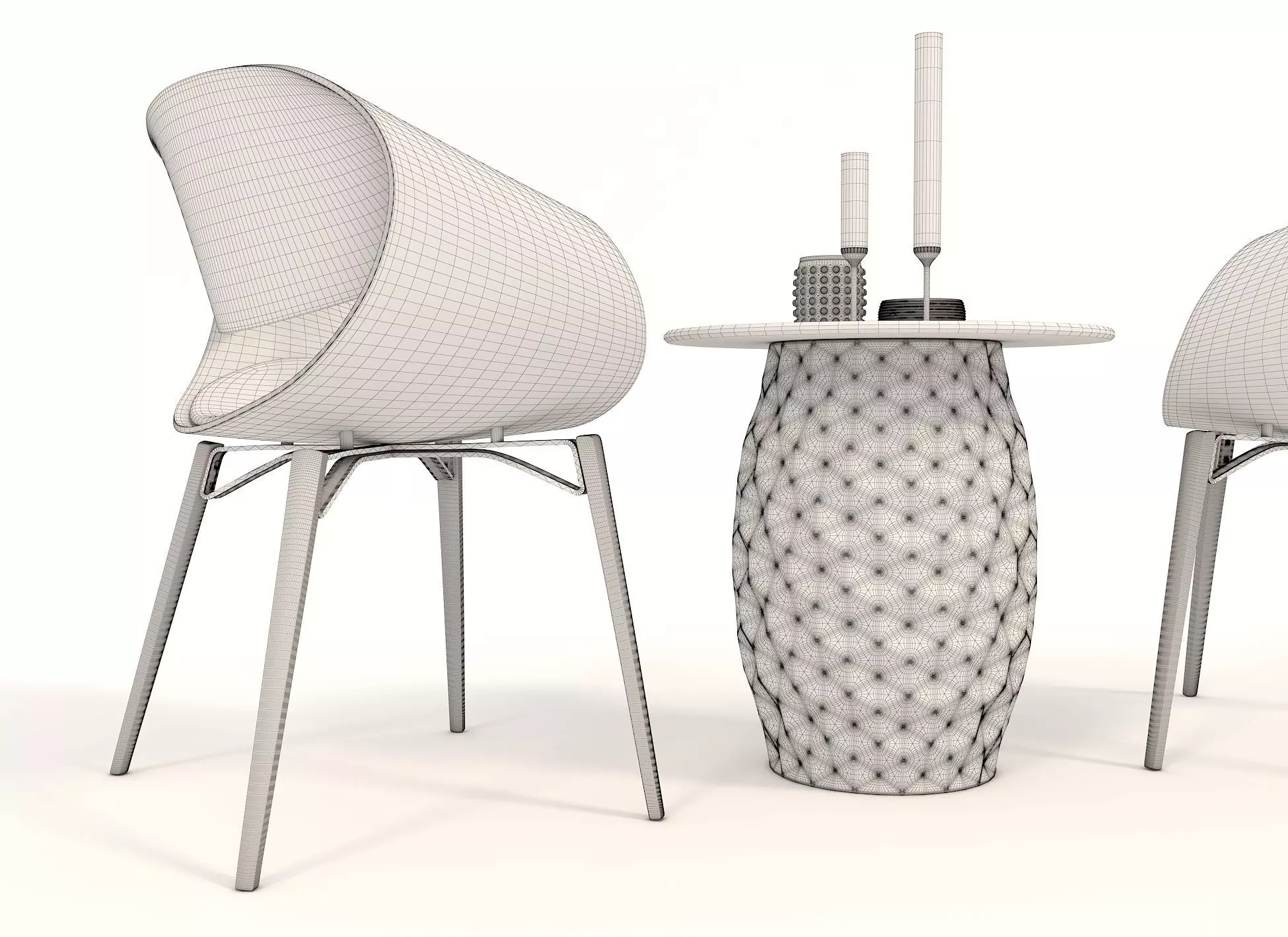 Modern Table and Chair Set 11 3D model_10