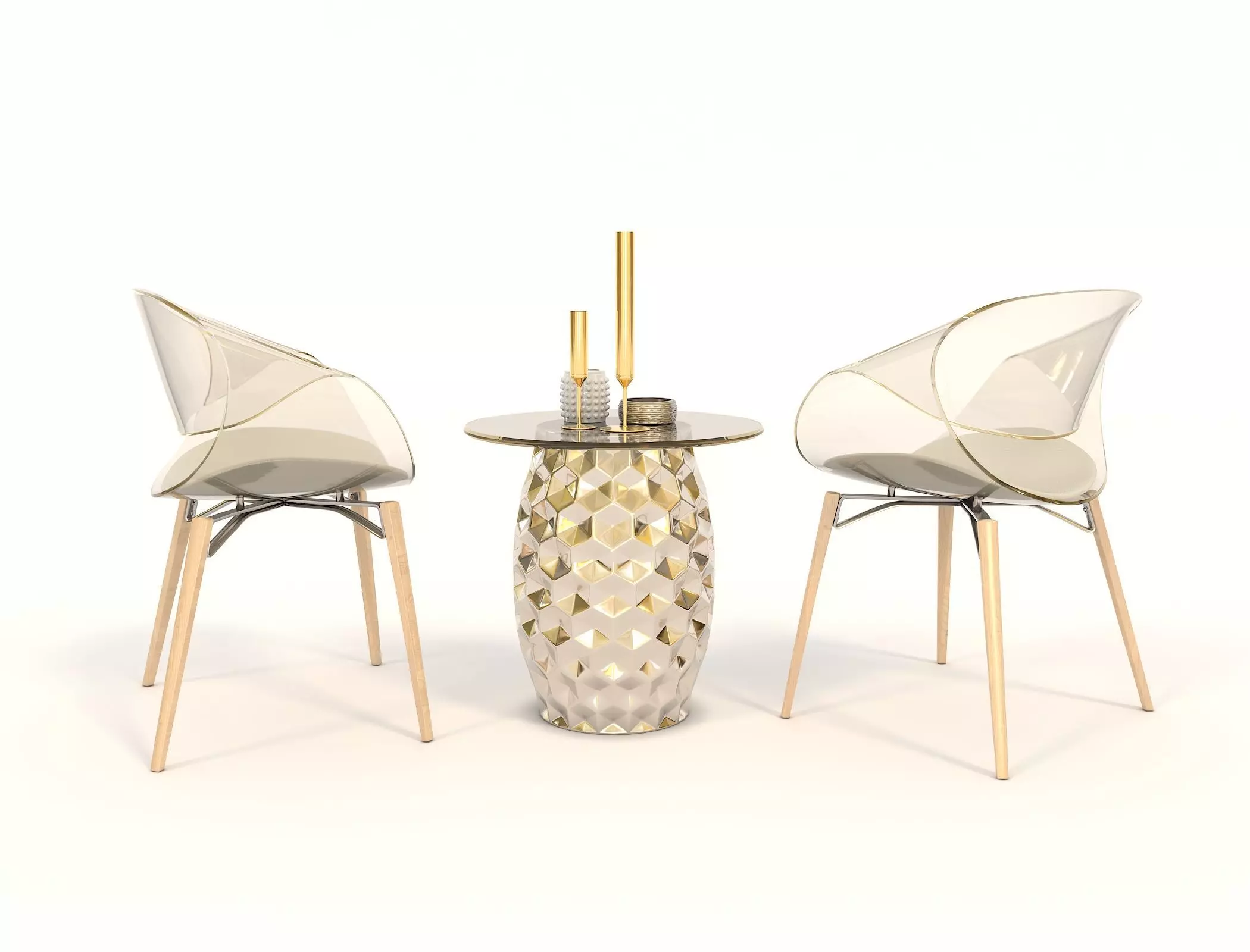 Modern Table and Chair Set 11 3D model_2