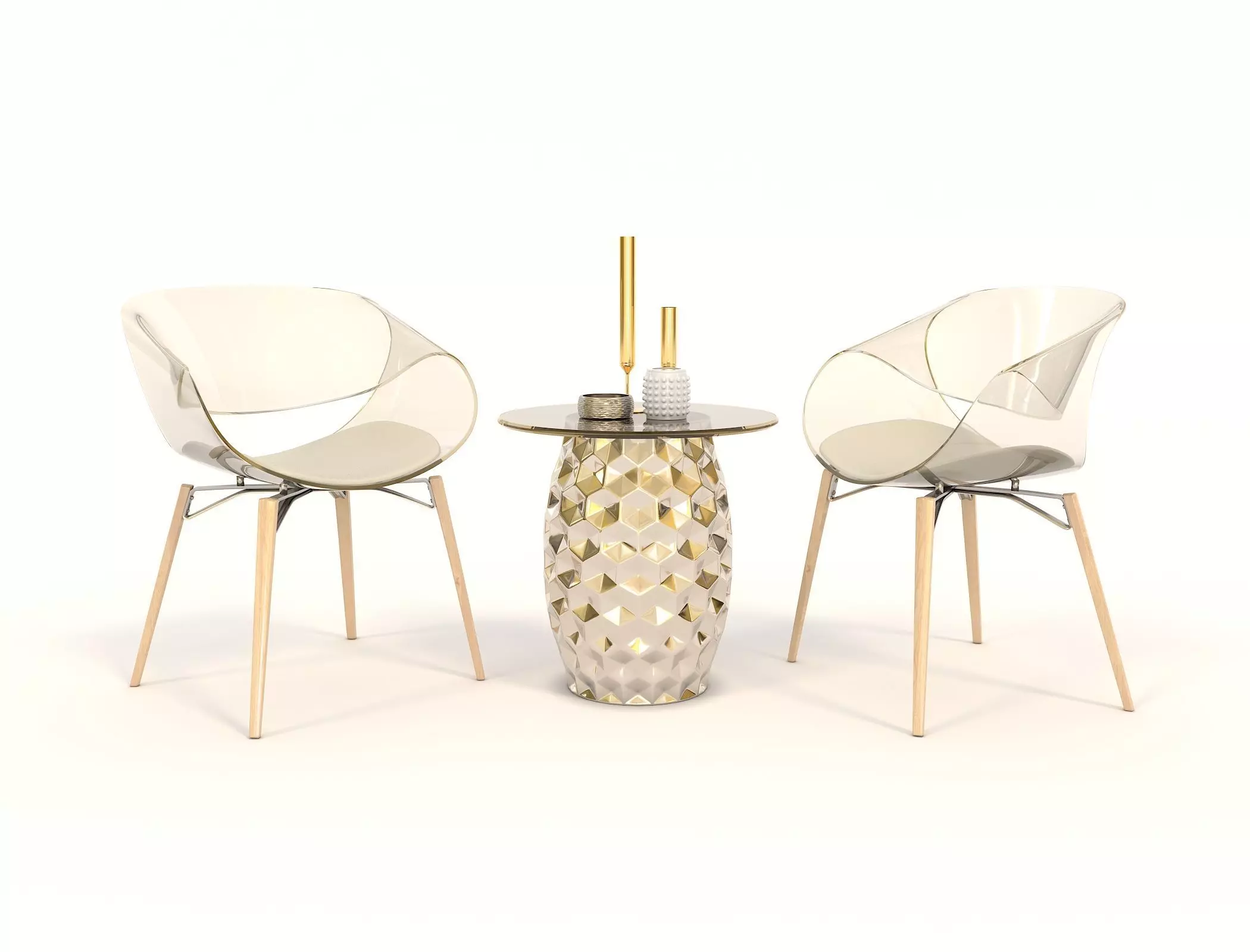 Modern Table and Chair Set 11 3D model_0