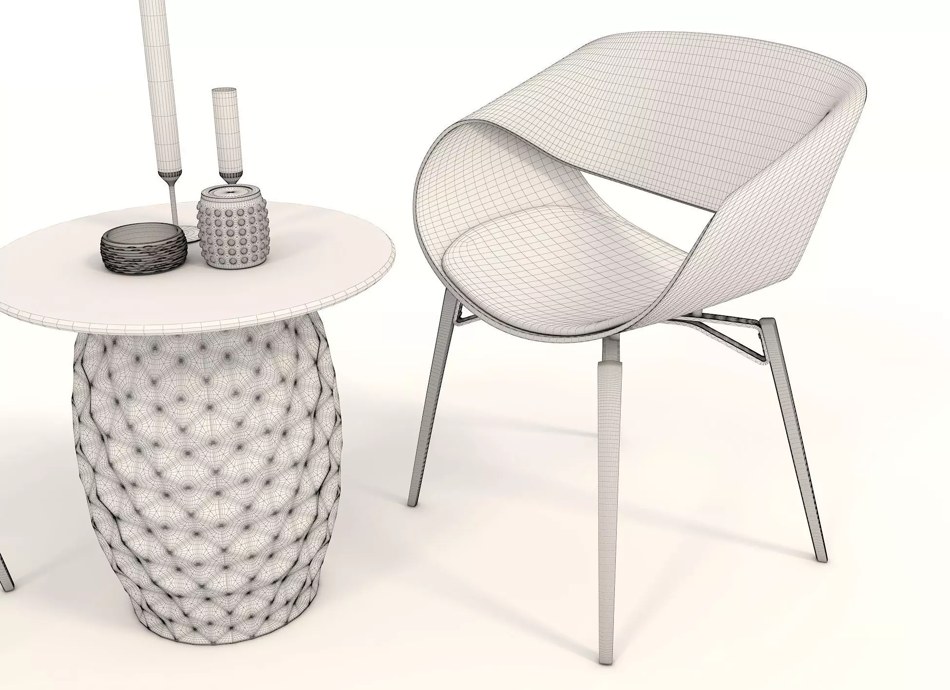 Modern Table and Chair Set 11 3D model_9