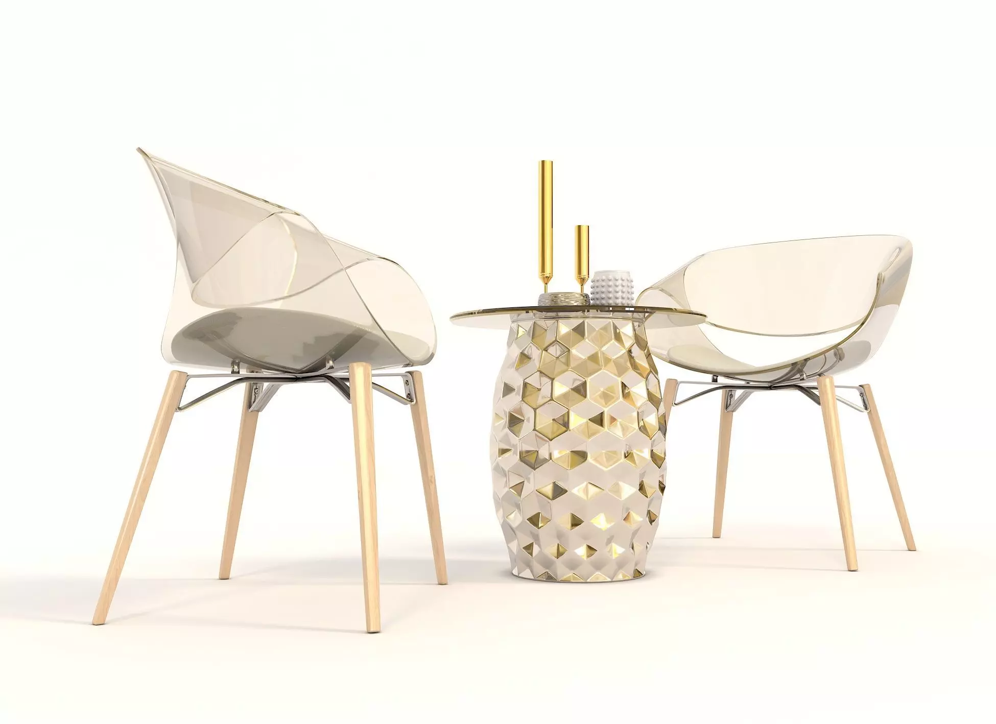 Modern Table and Chair Set 11 3D model_3