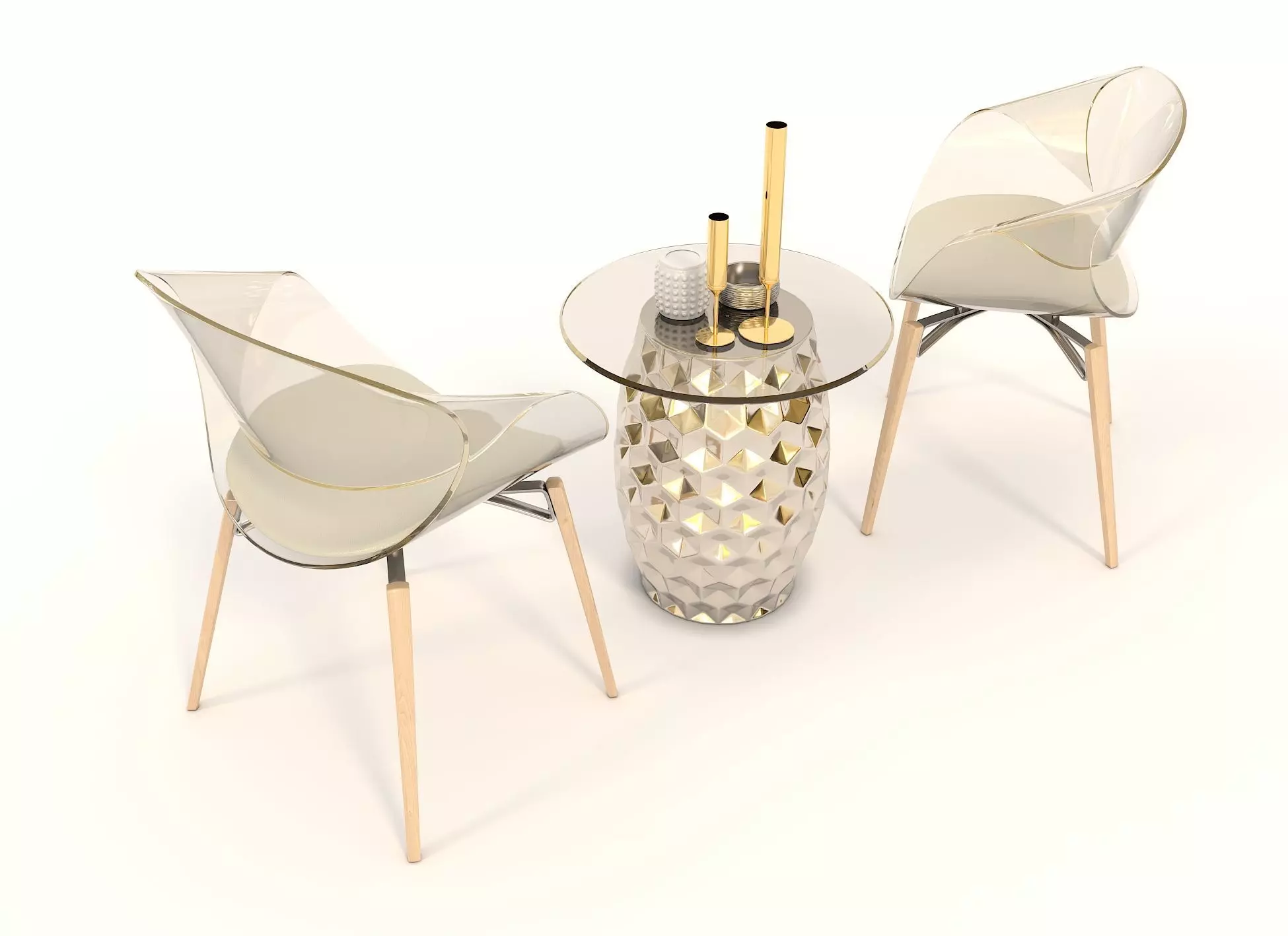 Modern Table and Chair Set 11 3D model_4