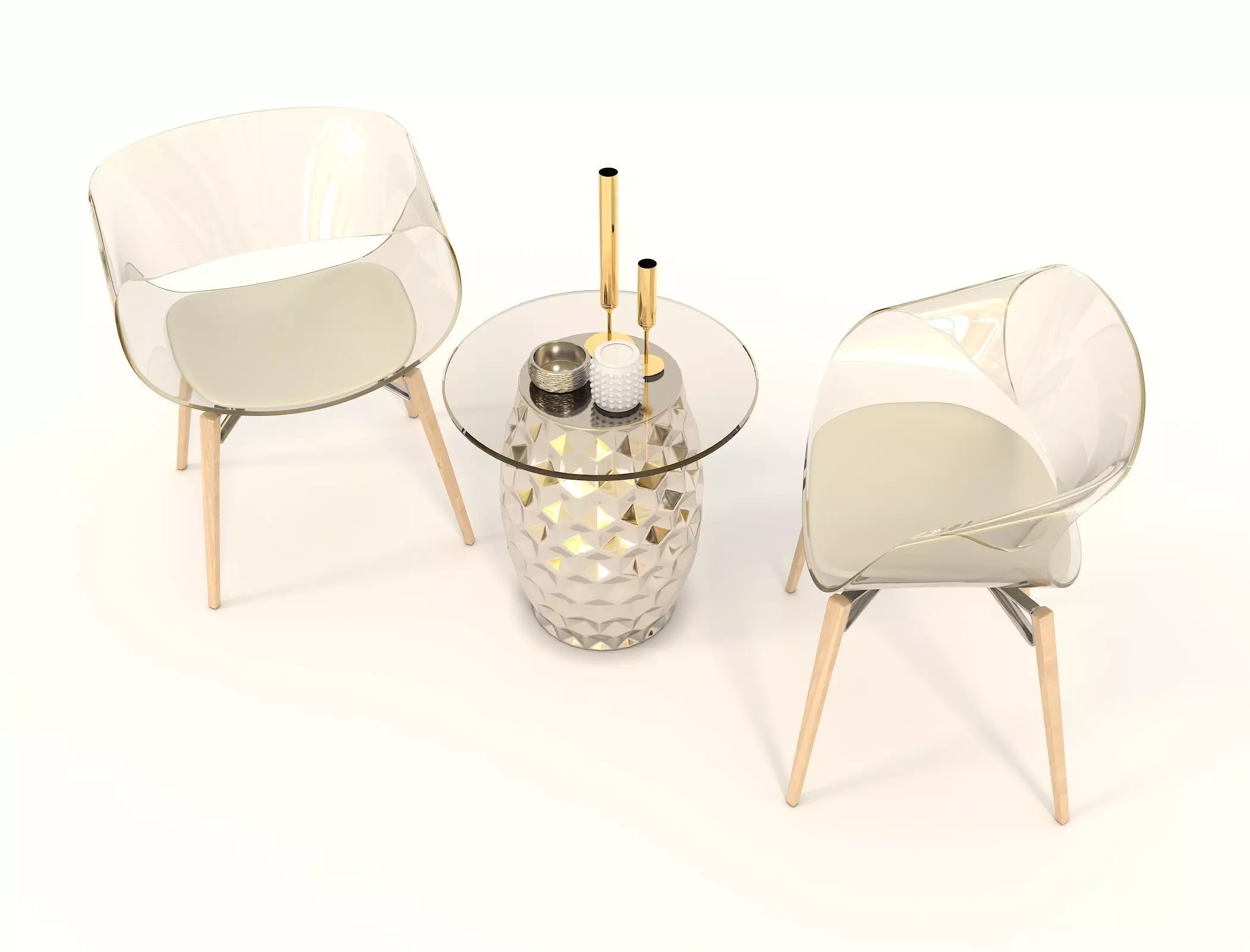 Modern Table and Chair Set 11 3D model_1