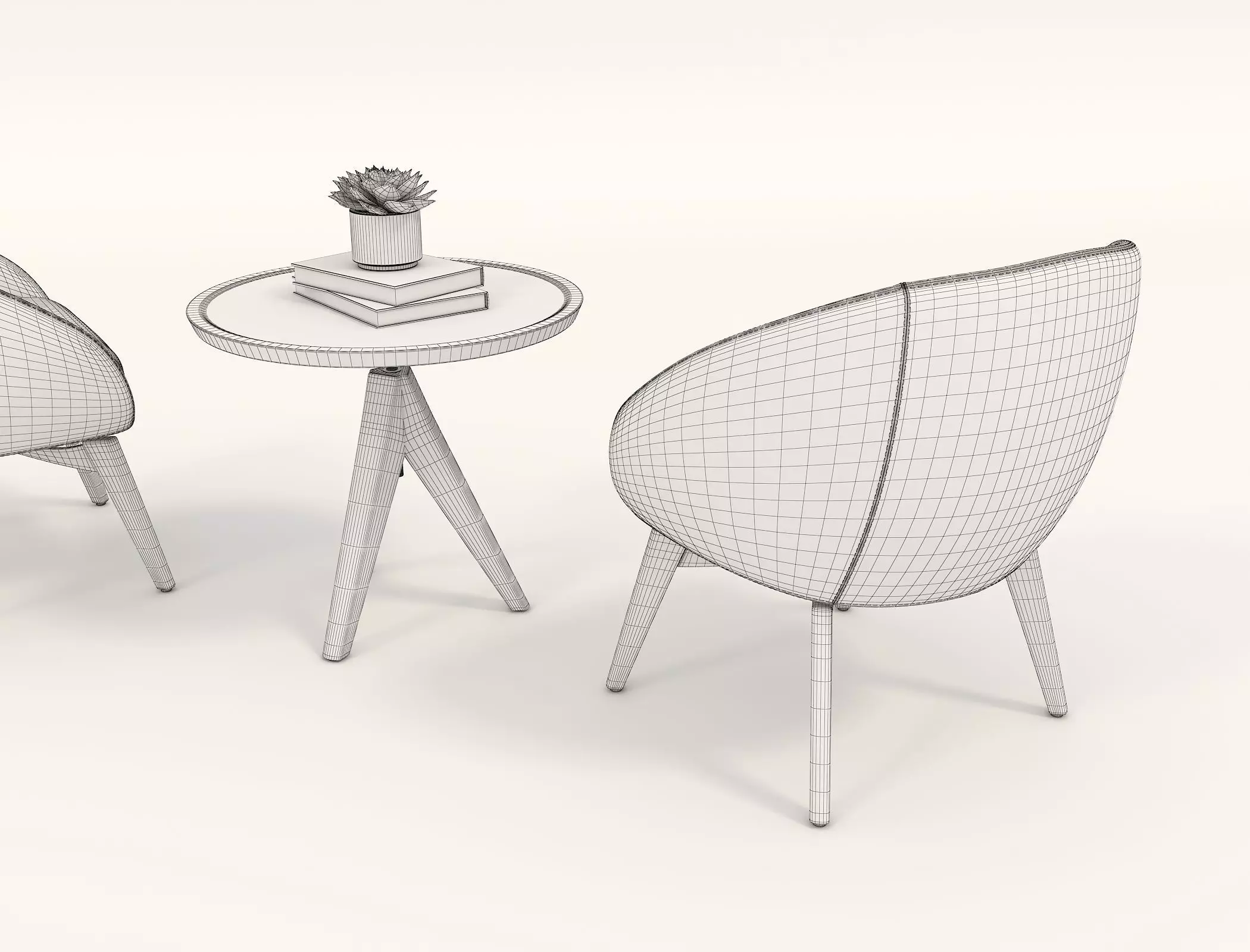 Modern Table and Chair Set 12 3D model_11