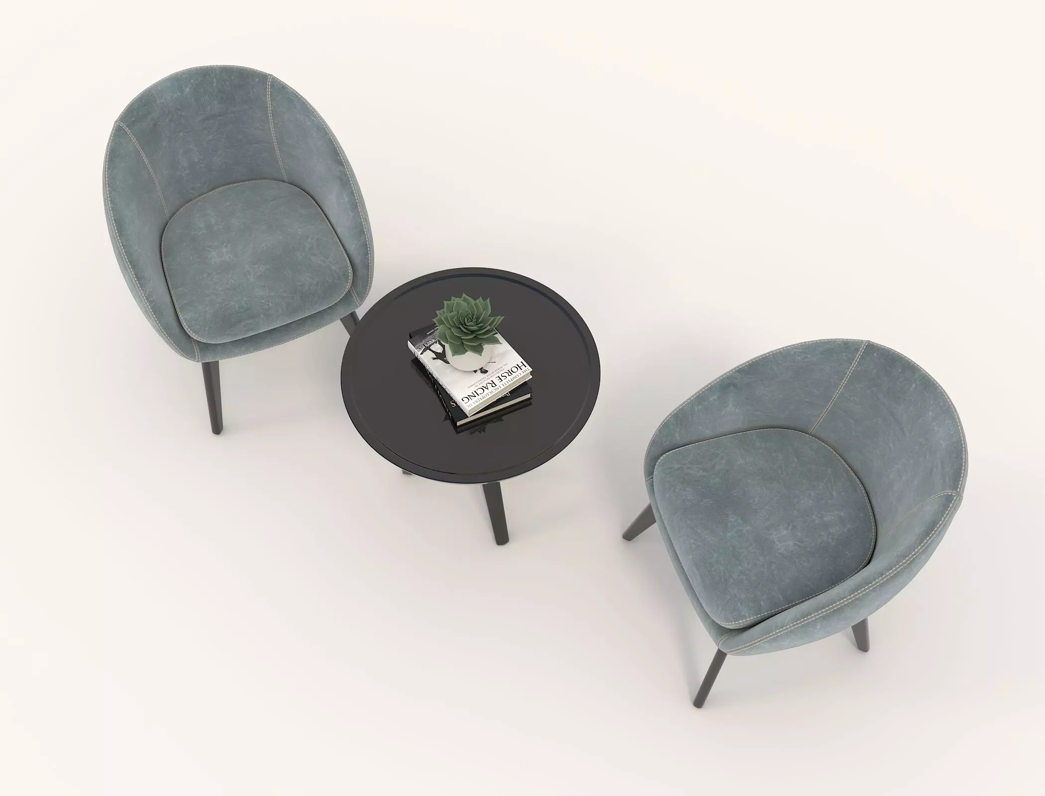 Modern Table and Chair Set 12 3D model_1
