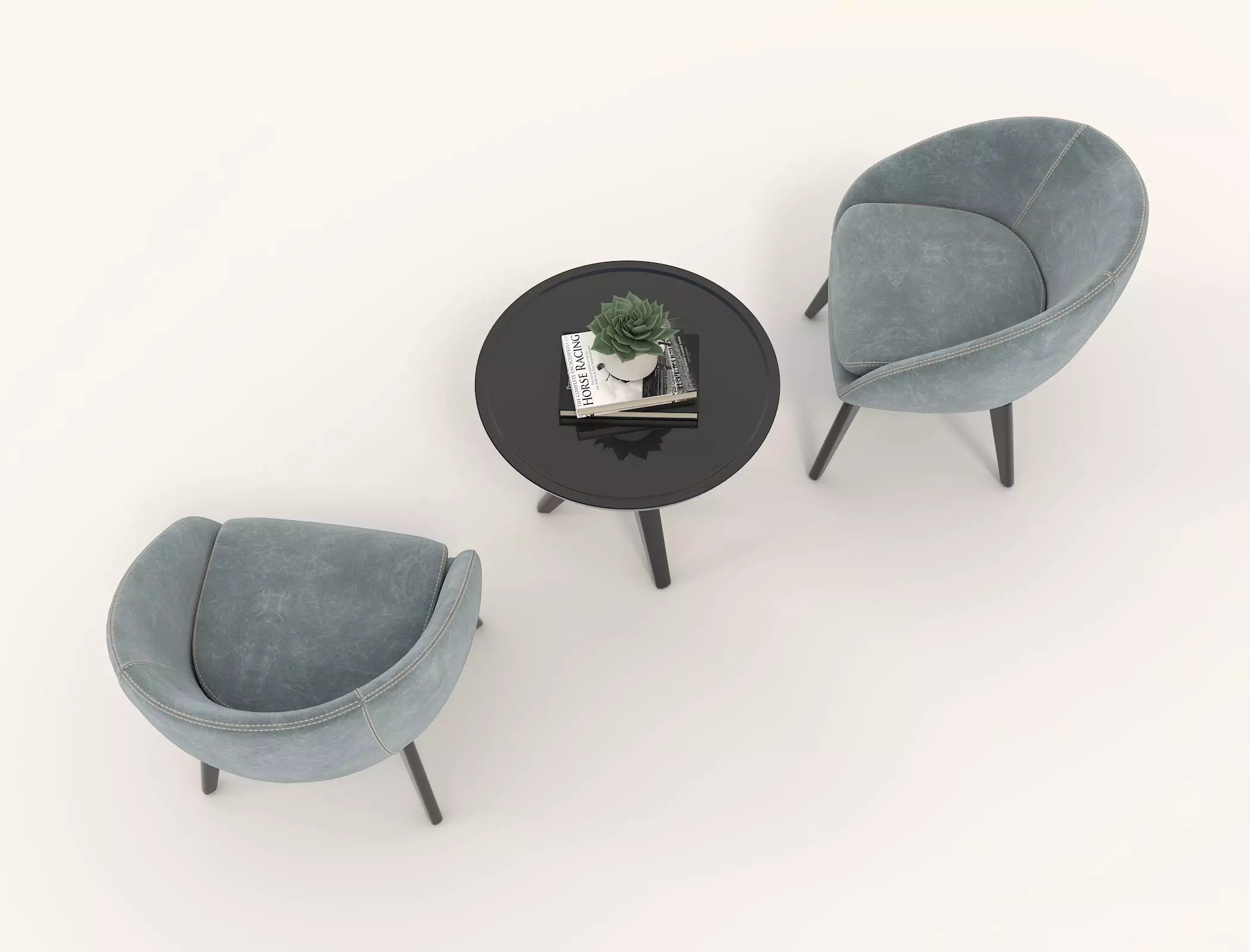 Modern Table and Chair Set 12 3D model_4