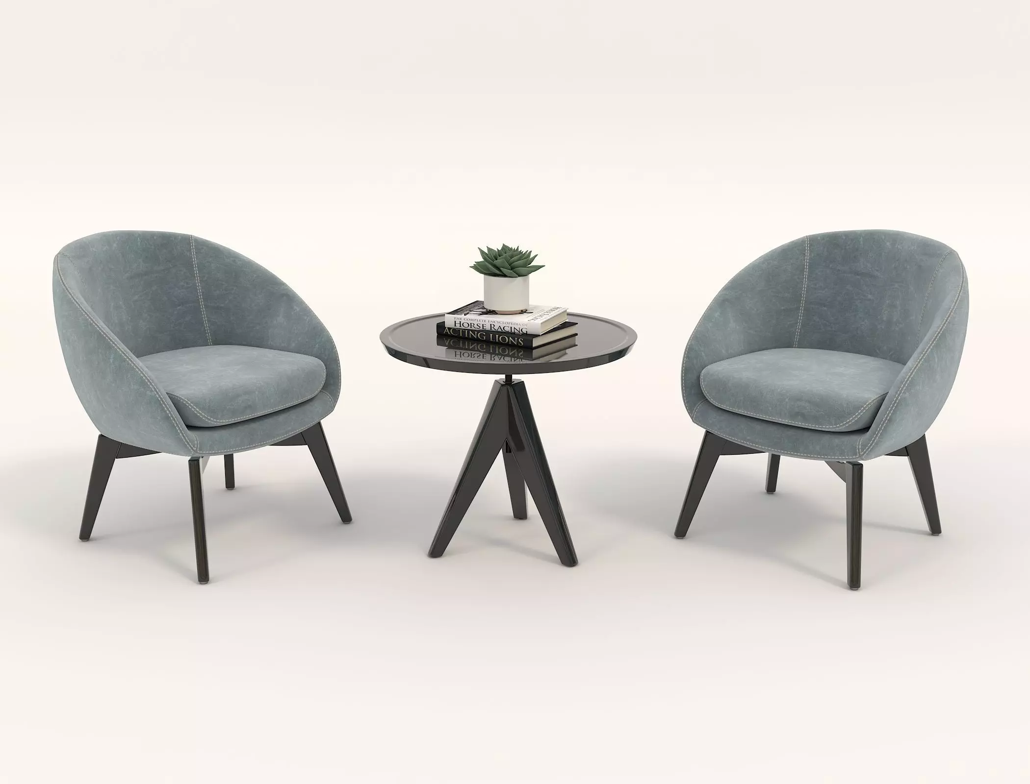 Modern Table and Chair Set 12 3D model_0