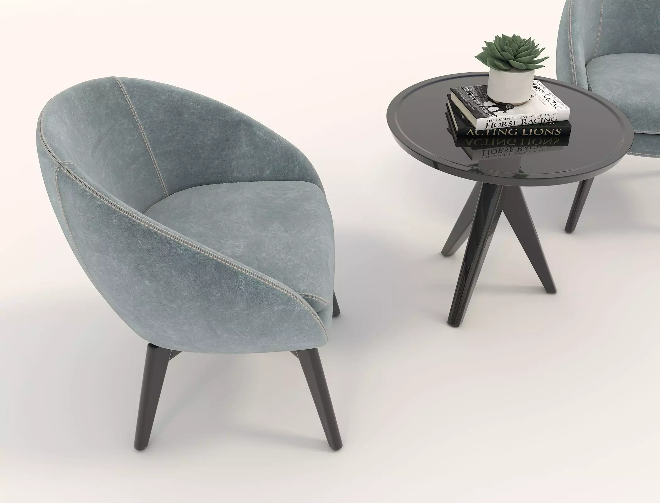 Modern Table and Chair Set 12 3D model_6