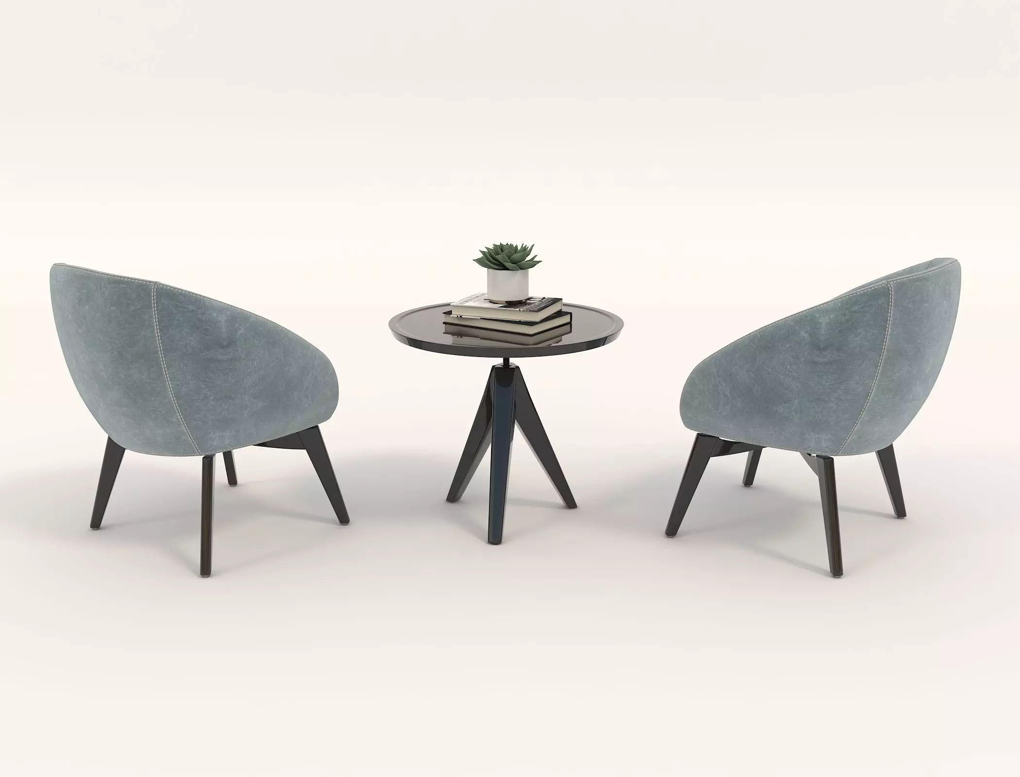 Modern Table and Chair Set 12 3D model_3