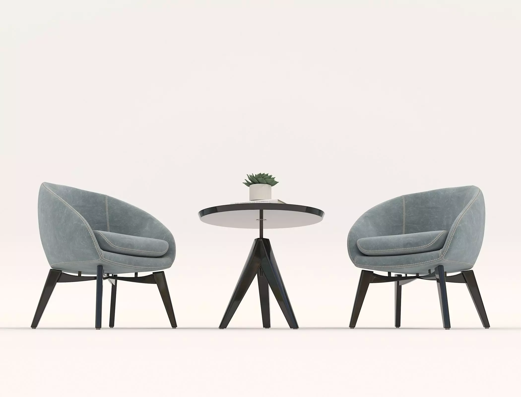 Modern Table and Chair Set 12 3D model_2