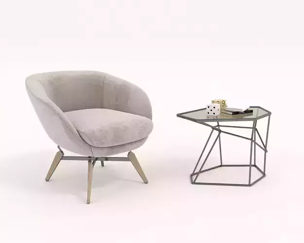Modern Coffee Table and Armchair Set 25
