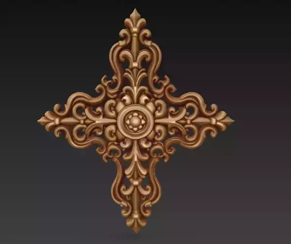 Floral Baroque Cross - Ornamental Sacred 3D Sculpture