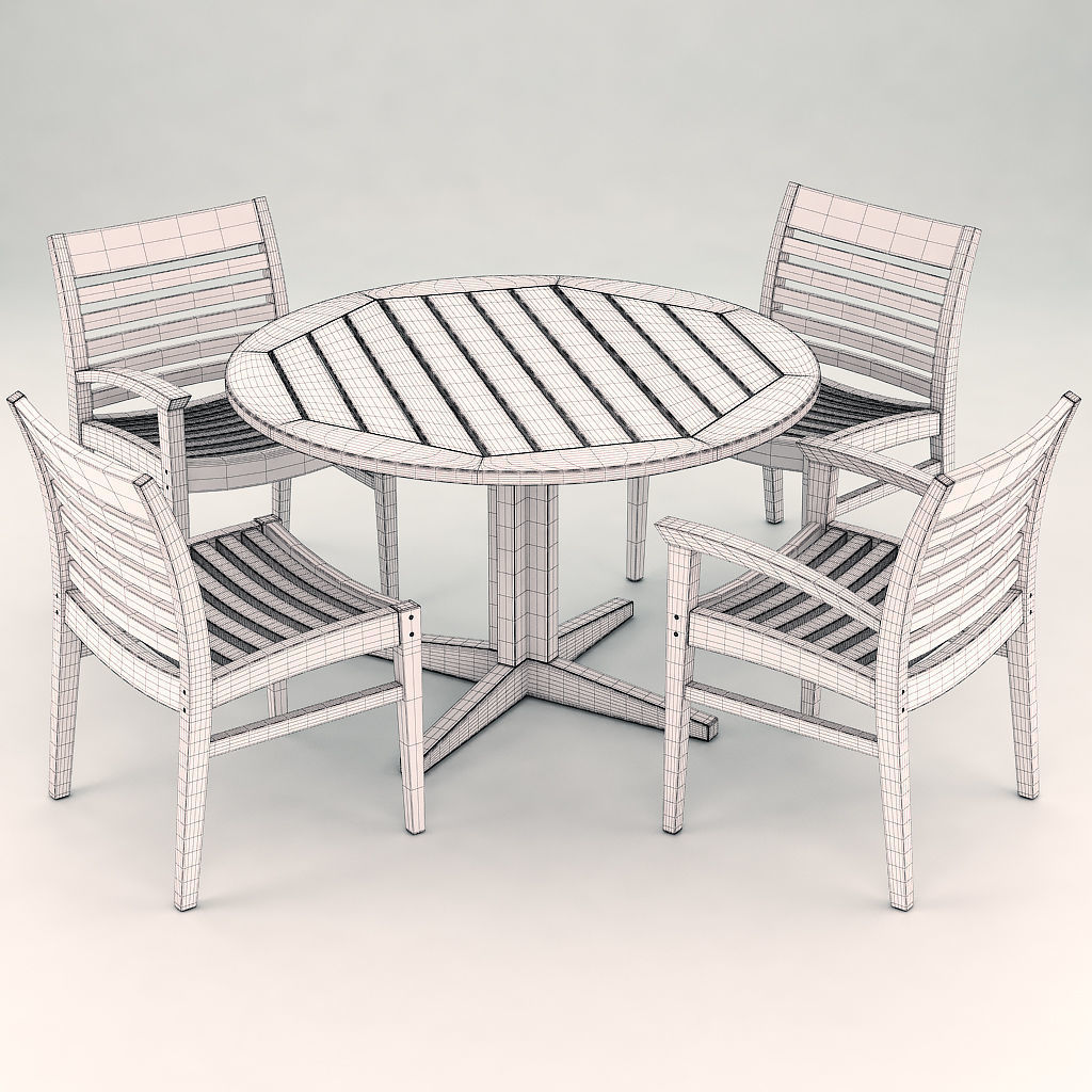 garden furniture set wellspring landscape forms 3D model_2