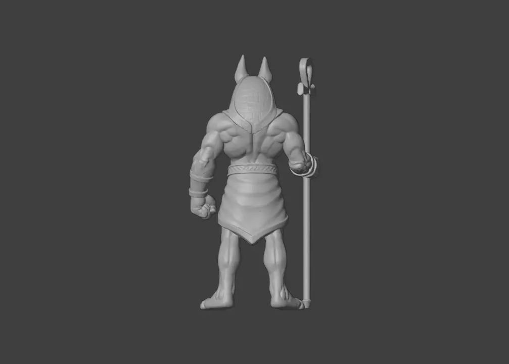 Anubis Guardian Statue 3D model_9